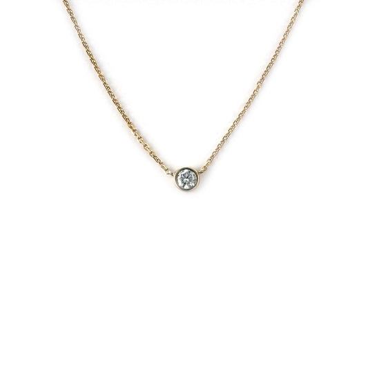 Collar en oro amarillo 10K con punto de luz de diamante de laboratorio 0.20ct