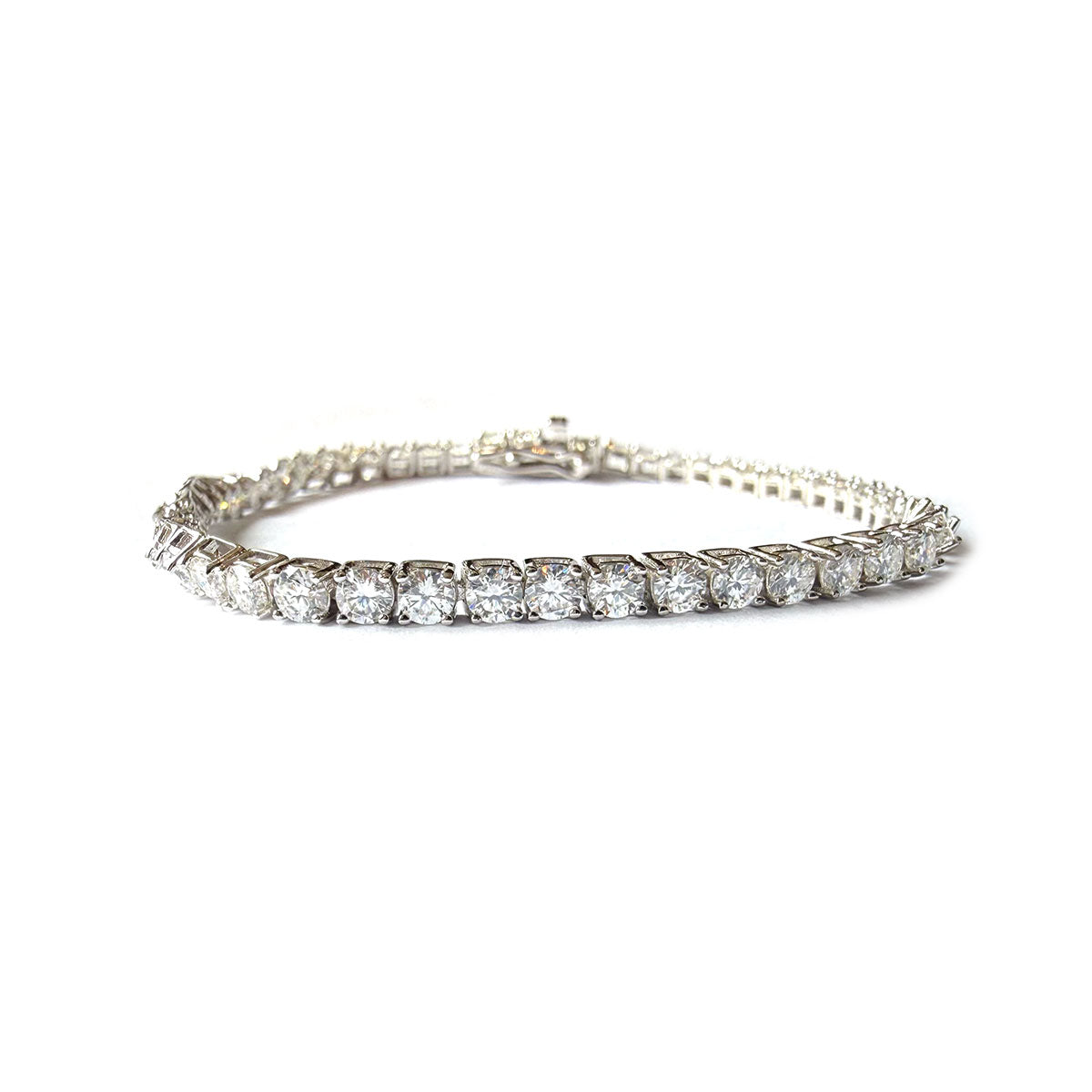 Pulsera tenis de plata con moissanitas 5.5ctw