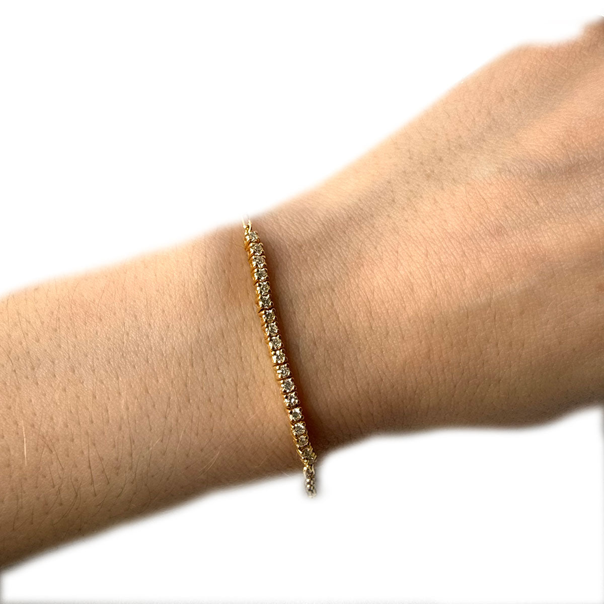 Pulsera de oro amarillo 14k  paperclip con diamantes 0.75ctw