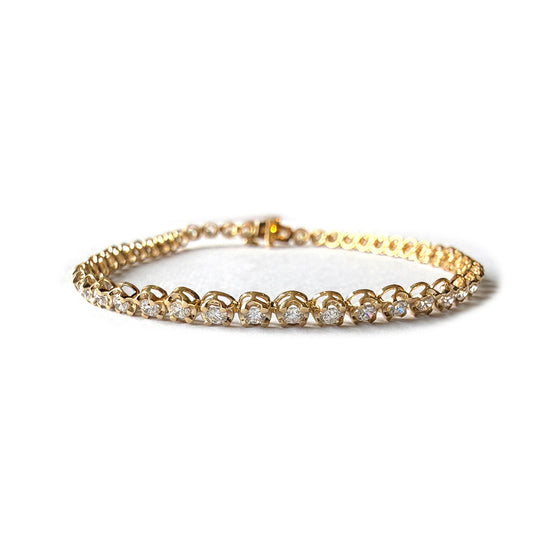 Pulsera tenis en oro amarillo de 14K con diamantes de laboratorio 2.30ctw