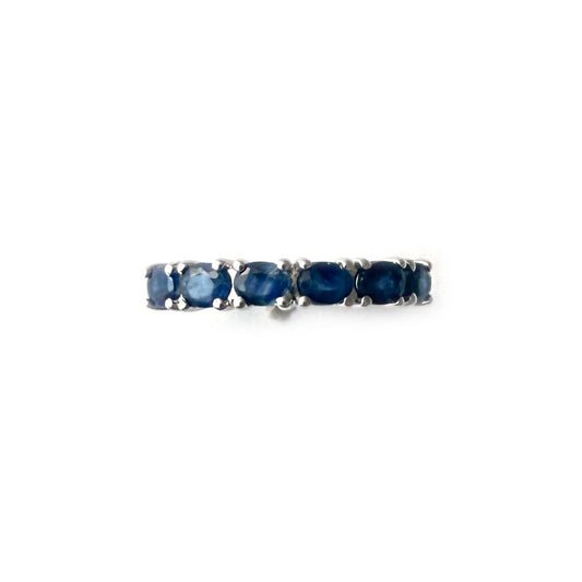 Anillo en plata con zafiros ovalados