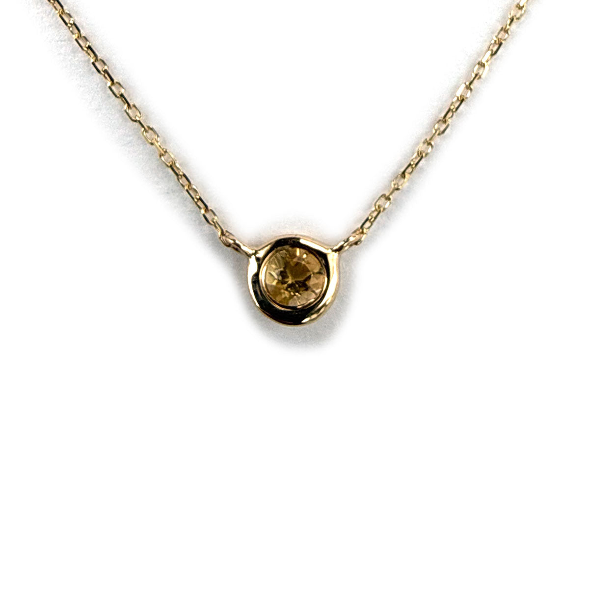 Collar en oro amarillo 14K con citrino biselado