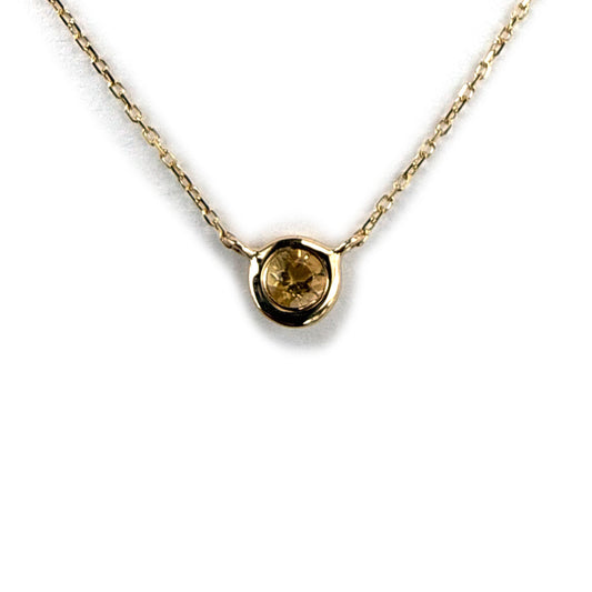 Collar en oro amarillo 14K con citrino biselado