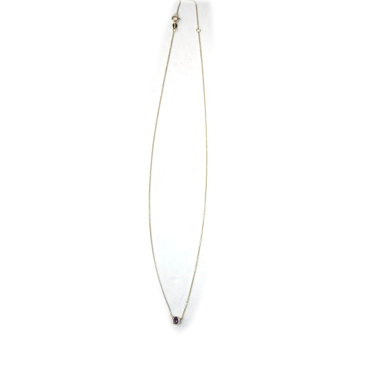 Collar en oro amarillo 14K con amatista biselada