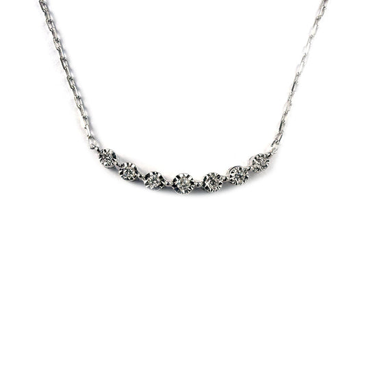 Collar de plata con curva de diamantes 0.15ctw
