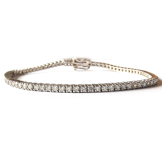 Pulsera tenis en oro blanco 14k y diamantes 2.25ctw