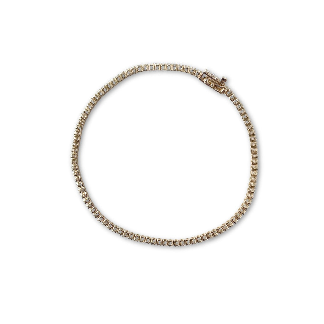 Pulsera tennis en oro amarillo 14k con 1ctw de diamantes