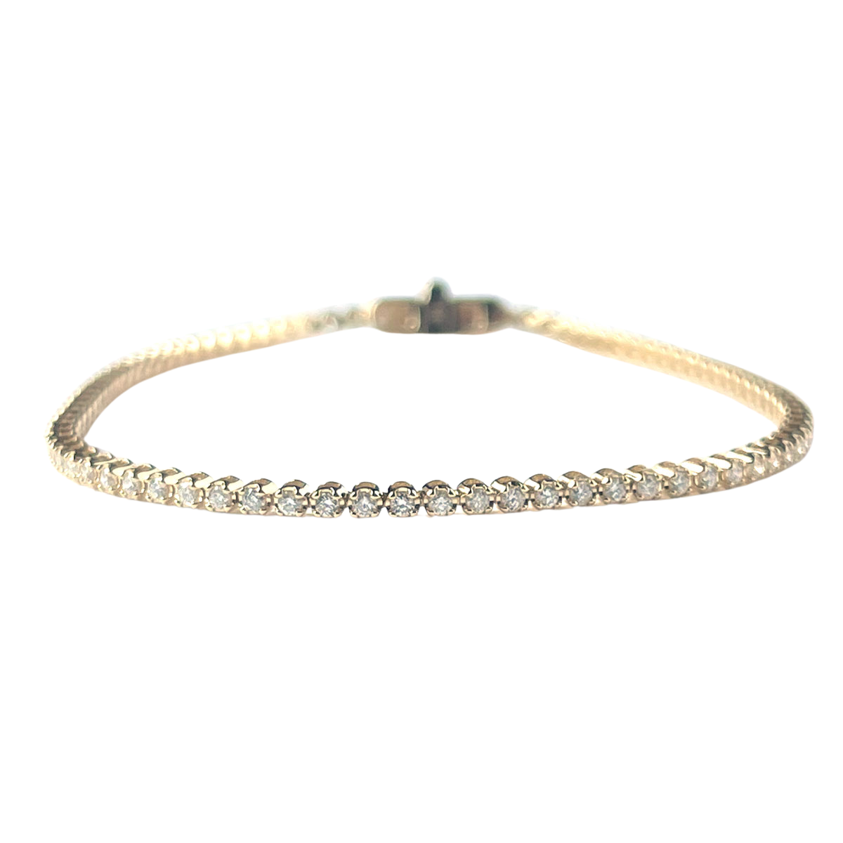 Pulsera tenis en oro amarillo 14k con diamantes 1ctw