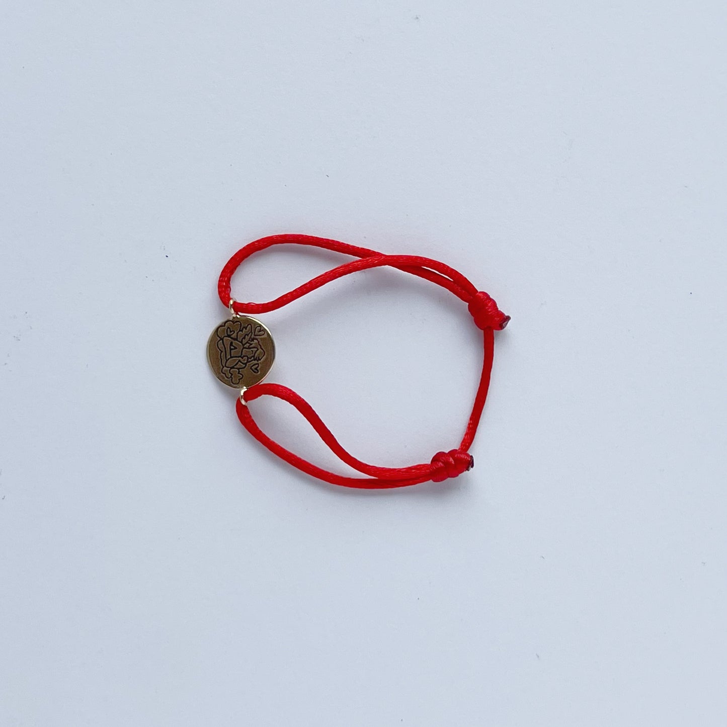 Pulsera de cordón con medalla del ángel de la guarda en oro 14k