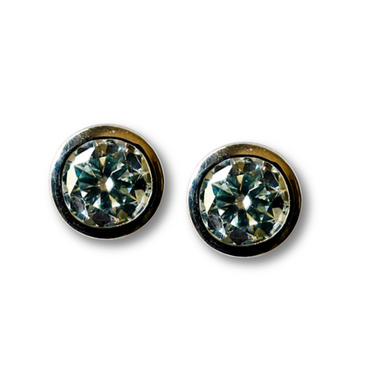 Aretes de plata con moissanita biselada 1ctw