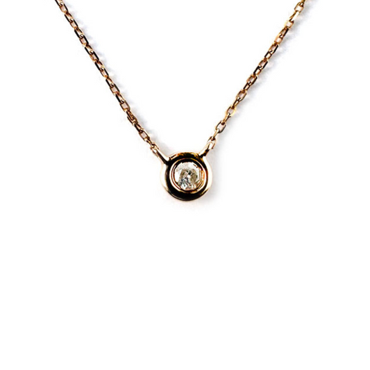 Collar en oro amarillo 14K con diamante biselado 0.09ct