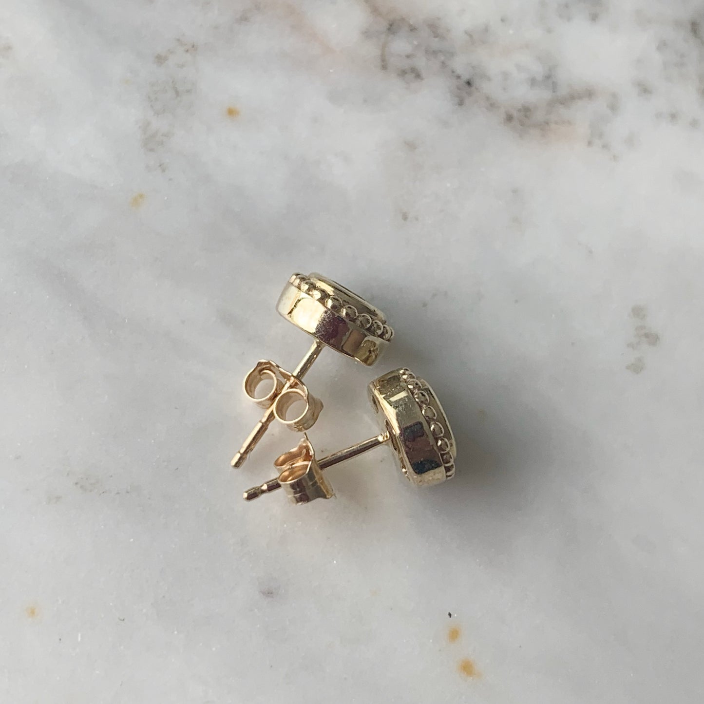 10k gold and Gemstone post earrings